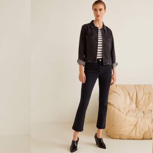 🔥Sales - MANGO MNG STRAIGHT CROPPED JANDRI JEANS - Size 4 - Picture 2 of 12